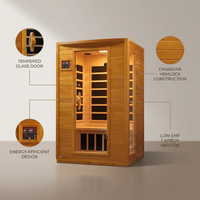 Andora 2-Person Low EMF FAR Infrared Sauna, Canadian Hemlock — infographic