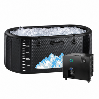 Cold Plunge Tub, 248 Gallon, 1 Horsepower, Heavy-Duty Ice Bath Tub for Athletes with Hot & Cold, Portable Inflatable Plunge Chiller with Water Kit, Immersion, Wifi (Black, 1 Set)